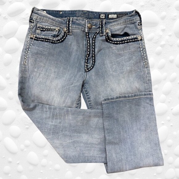 “Miss Me” Womens Light Blue Denim Boyfriend Capri JB5014PB - 30” - Picture 3 of 9